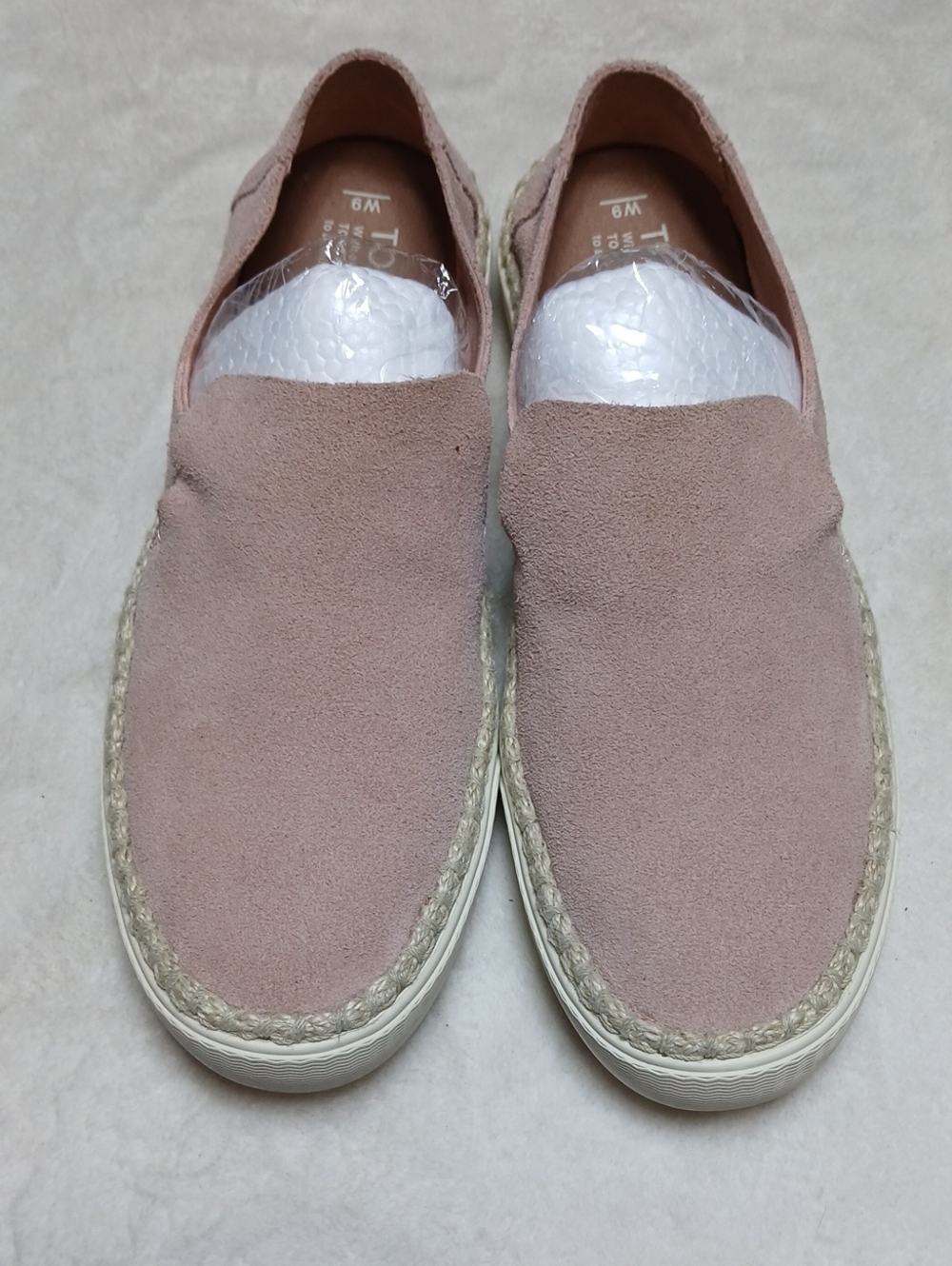 Toms Pink Suede Espadrille Slip-Ons for Women Size 9
